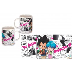 TAZA DRAGON BALL SUPER - VEGETA-BULMA TE AMO INSECTA- FONDO MANGA 11oz