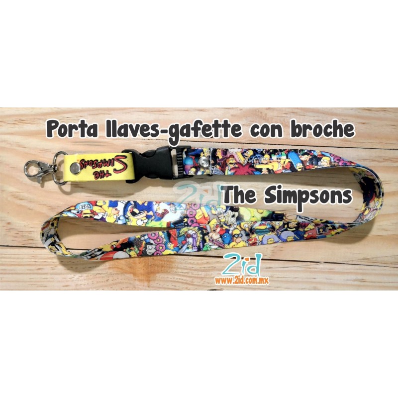 PORTA LLAVES-CREDENCIAL LANYARD THE SIMPSONS CON BROCHE